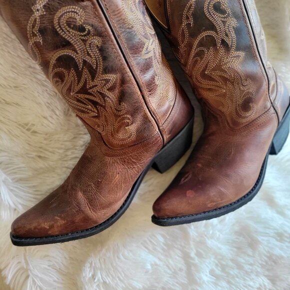 Smoky Mountain Women's Madison Distressed Brown Leather Western Boots 6.5M - Picture 8 of 13